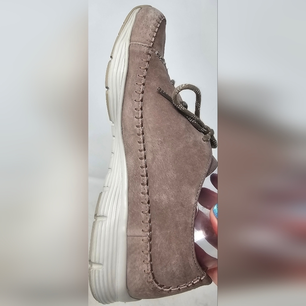 Skechers Women's Seager Prospect  Whipstitched Leather Memory Foam Sneaker Sz 10 - Picture 6 of 11